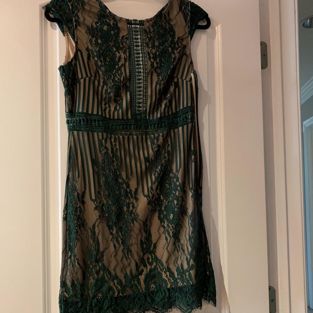 Green lace dress
